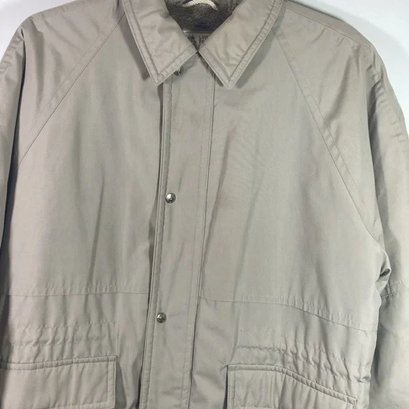 London Fog Men Snaps & Zip Faux Sherpa Warm Lined Jacket Size 44 Long